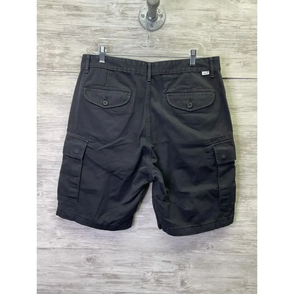 Levis Cargo Shorts Mens 33 Black Cotton‎ Utility
